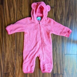 Columbia Fleece Hot Pink Baby Bunting, 3-6m GUC